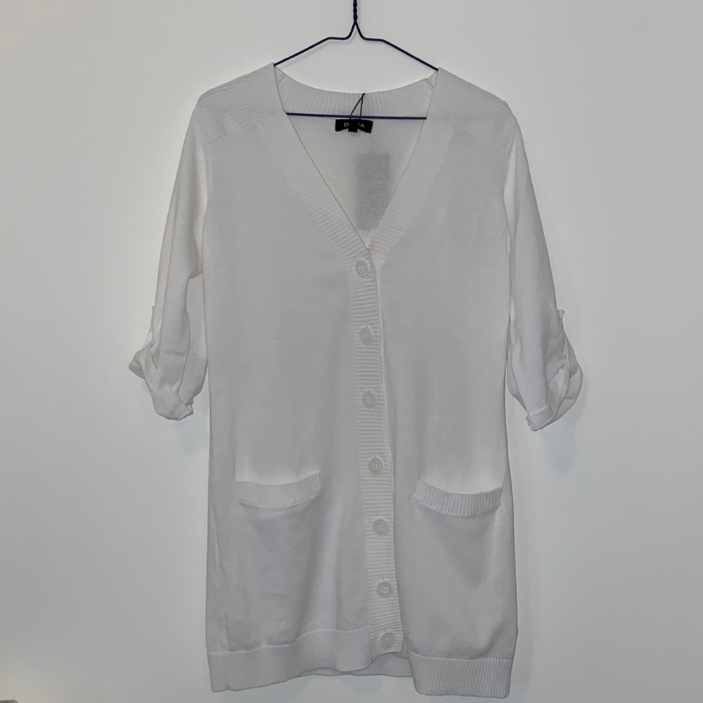 NWT Dalia Oversize Long White Cardigan